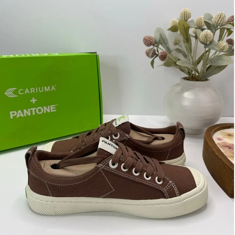 Cariuma OCA Low Pantone Cacao Nibs Canvas Sneaker Brown Women's 7 NWB